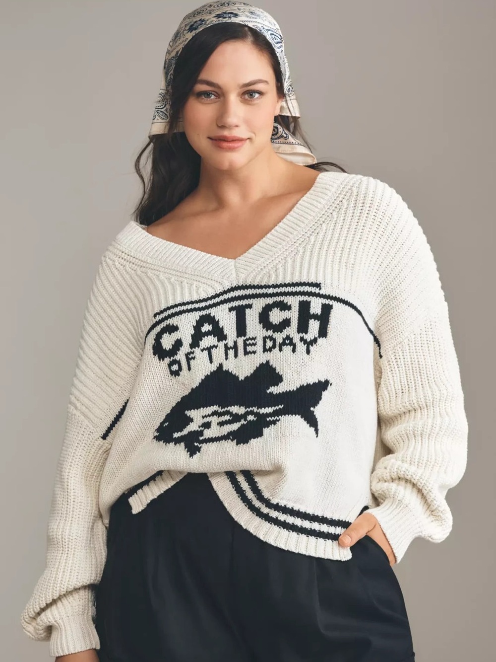Maeve Anthropologie Catch of the Day Nautical Linen-Blend Sweater - Small